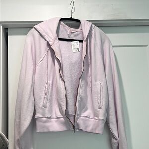 Women's Light Pink Zip-Up Hoodie